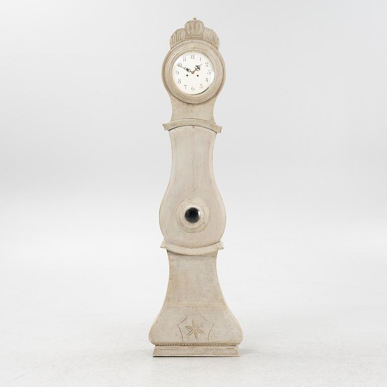 A painted longcase clock, 19th Century.