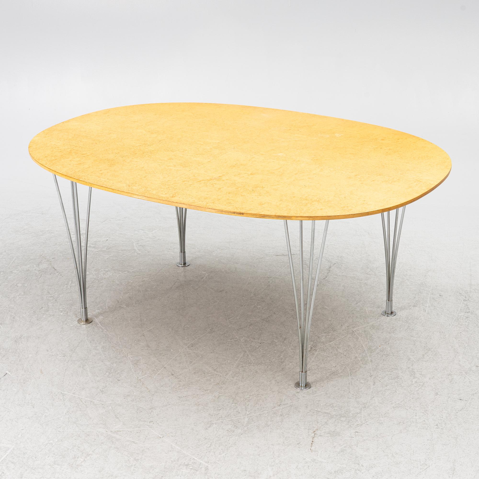 Bruno Mathsson & Piet Hein, dining table, "Superellipse", Fritz Hansen.