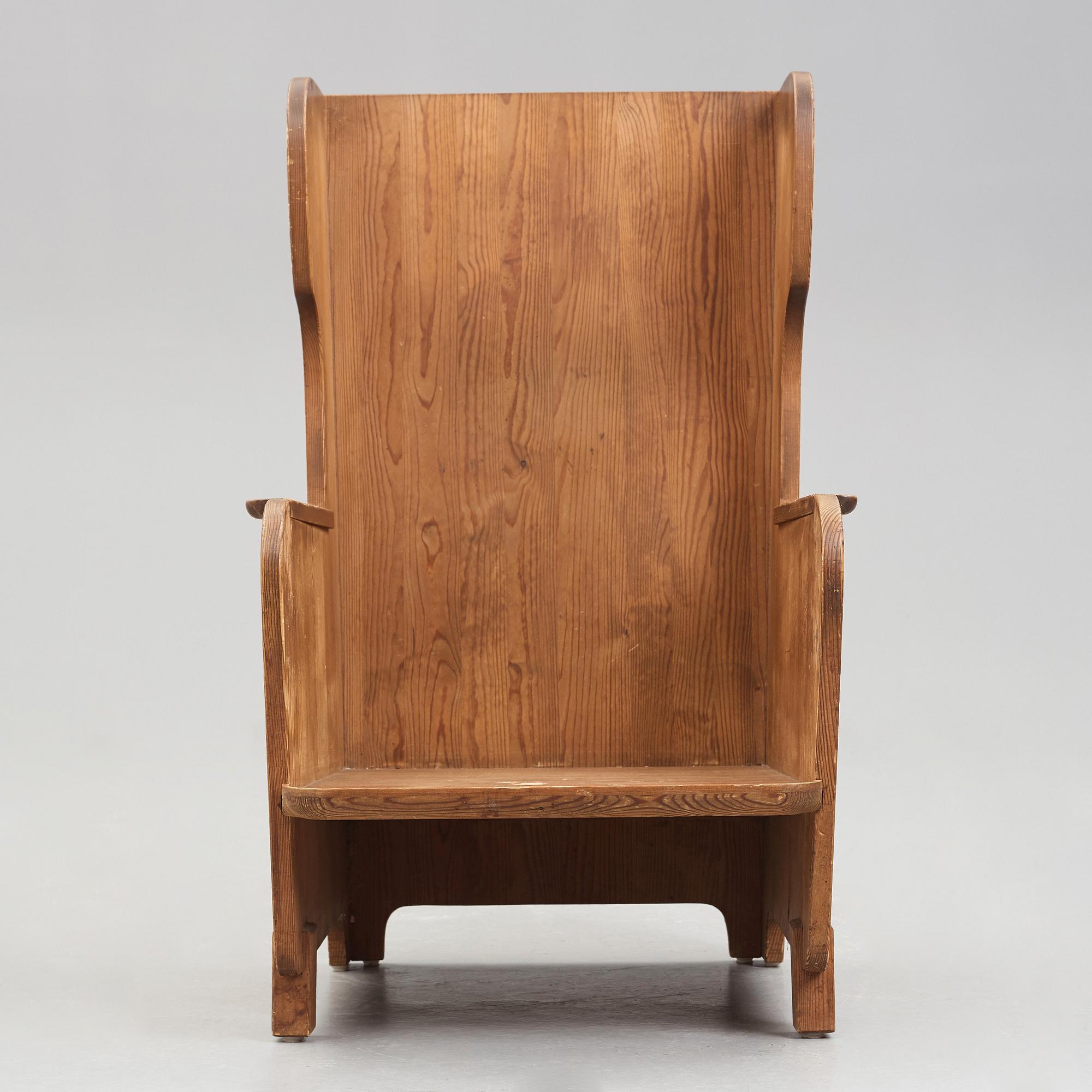 Axel Einar Hjorth, a stained pine "Lovö" armchair, Nordiska Kompaniet, Sweden 1930's.