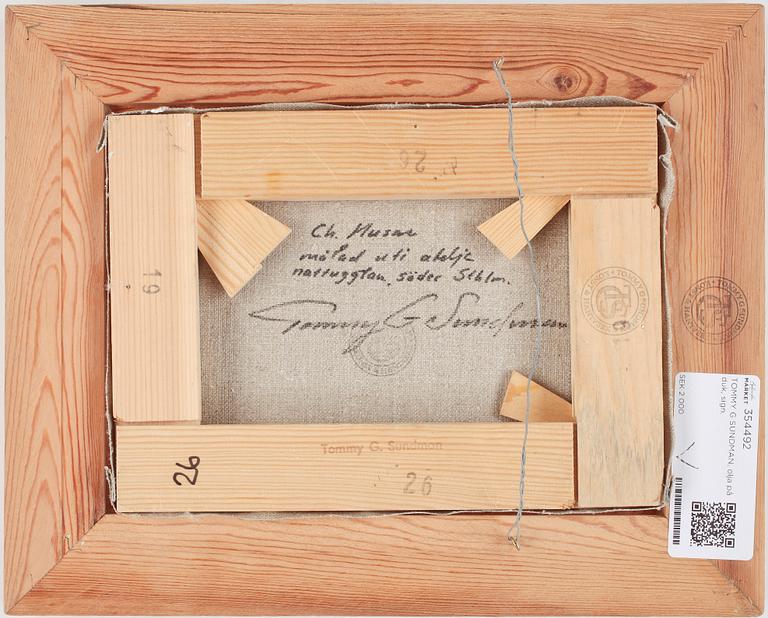 TOMMY G. SUNDMAN, olja på duk, sign.