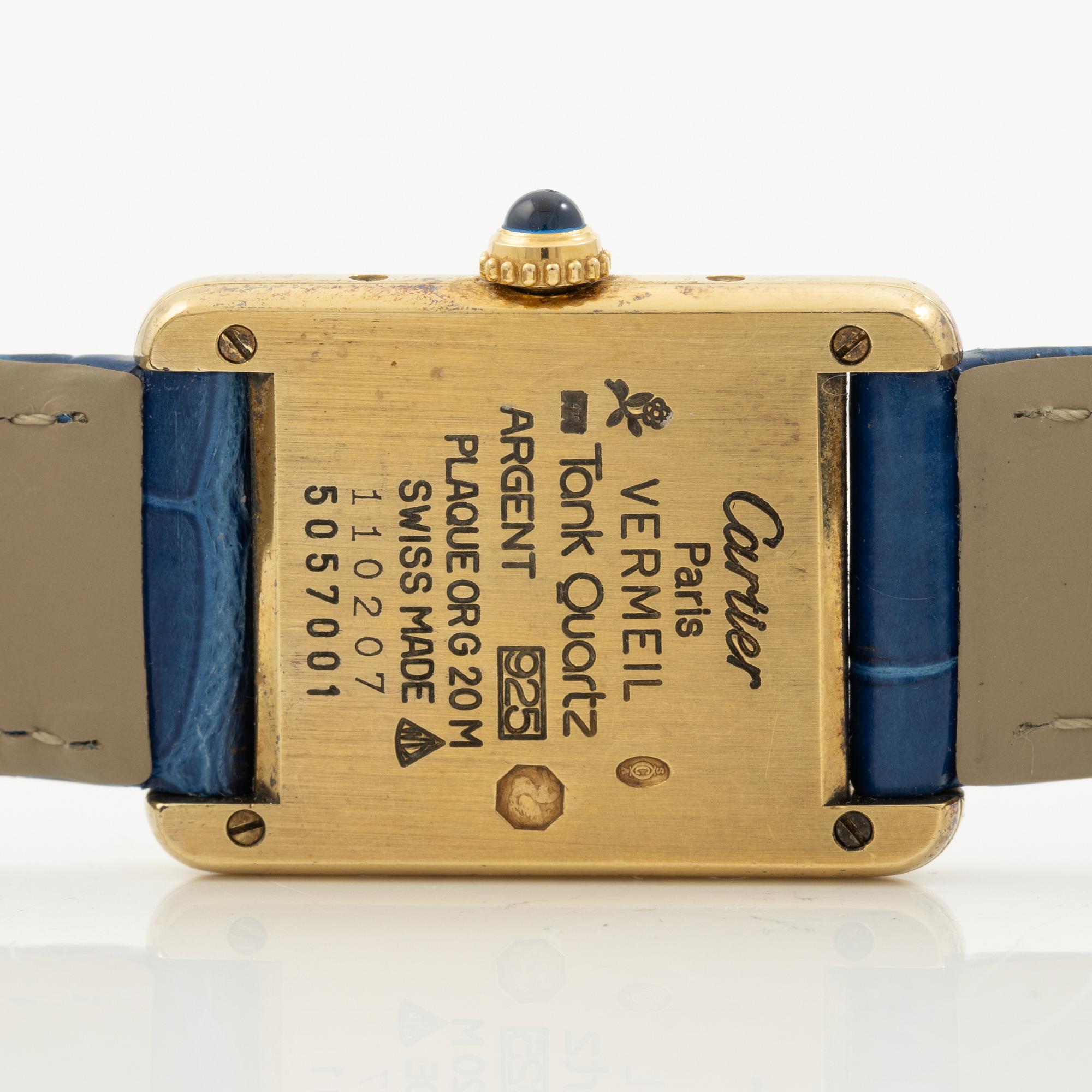 must de Cartier, Tank, wristwatch, 20.5 x 20 (28) mm.