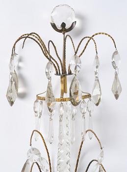 Vägglystrar, ett par, för två ljus, 1800-tal, Louis XVI-stil.