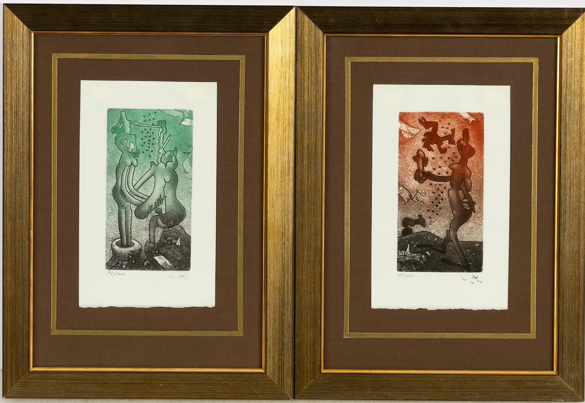 Roberto Matta, "Fous riez", 2 pcs.