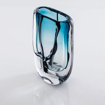 VICKE LINDSTRAND, vase, glass, "Vinter", 1950s.