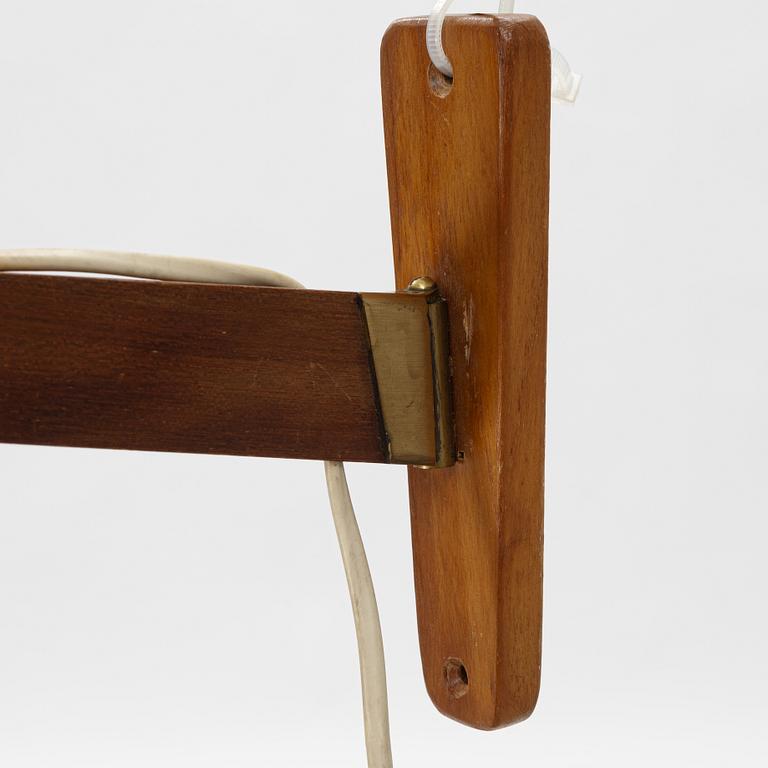 A Swedish teak wall lamp, 1950's.