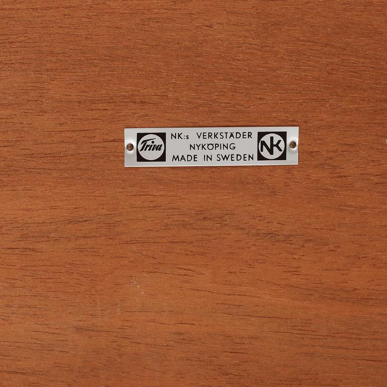 An Erik Herløv 'Triva' series teak and grey lacquered steel desk, Nordiska Kompaniet, Sweden 1960's.