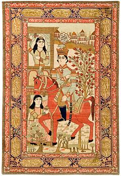1189. SEMIANTIK KESHAN FIGURAL, S.K. MOTACHEM. 203 x 134,5 cm.