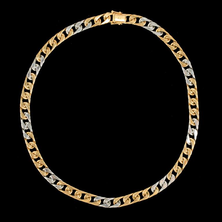 COLLIER, 18k guld resp vitt guld. Utländska stämplar. Vikt ca 74 g.
