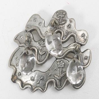 Estrid Ericson, a pewter brooch, model number Z 3874, Svenskt Tenn, 1940s.