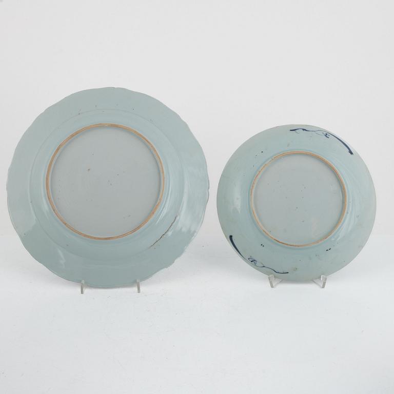 Fat, 5 st, porslin, Qingdynastin, Kina, 1700-tal.