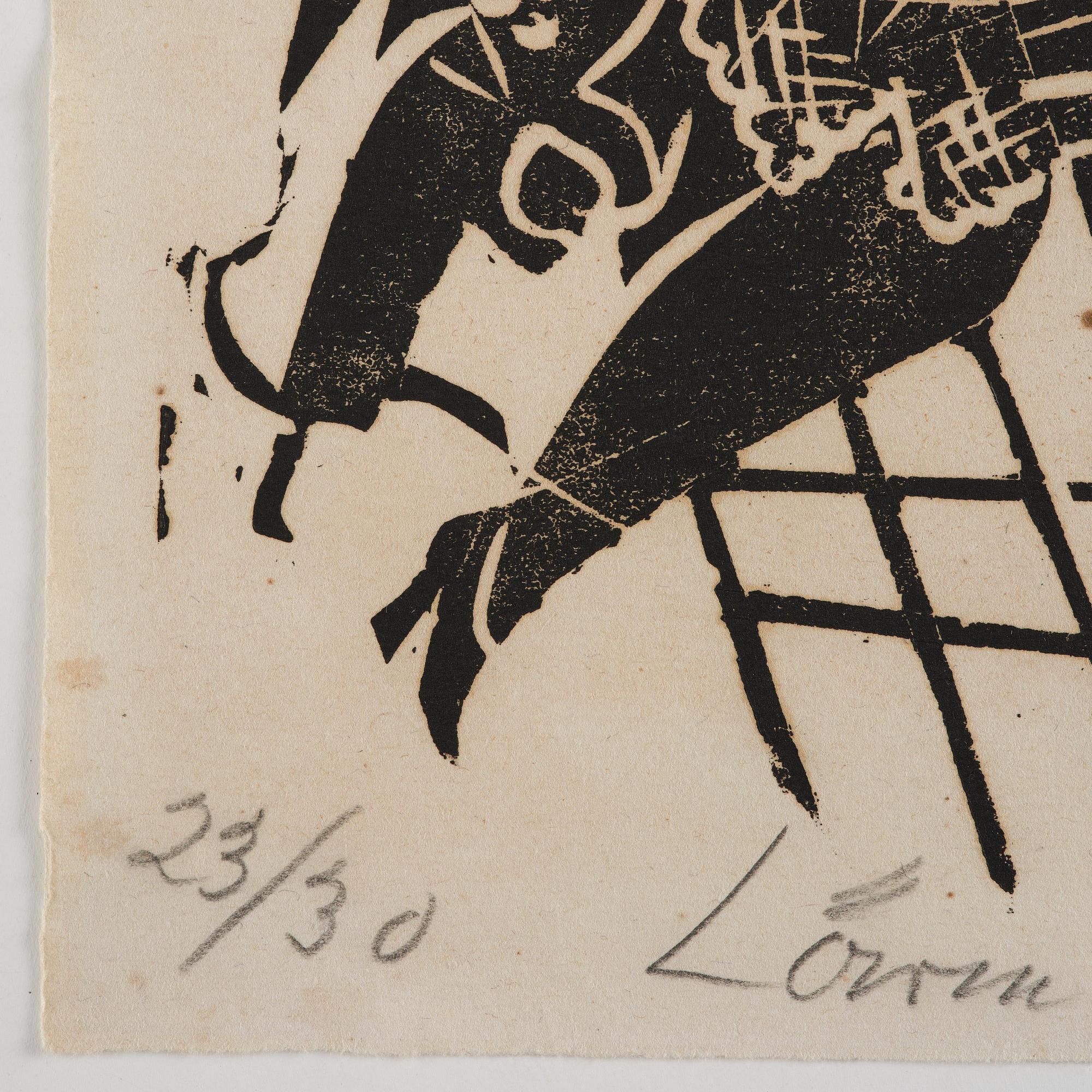 Otto Dix, "Lärm der Strasse" from "Neun Holzschnitte".