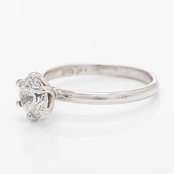 Ring, solitaire, brilliant cut diamond, 14K white gold.