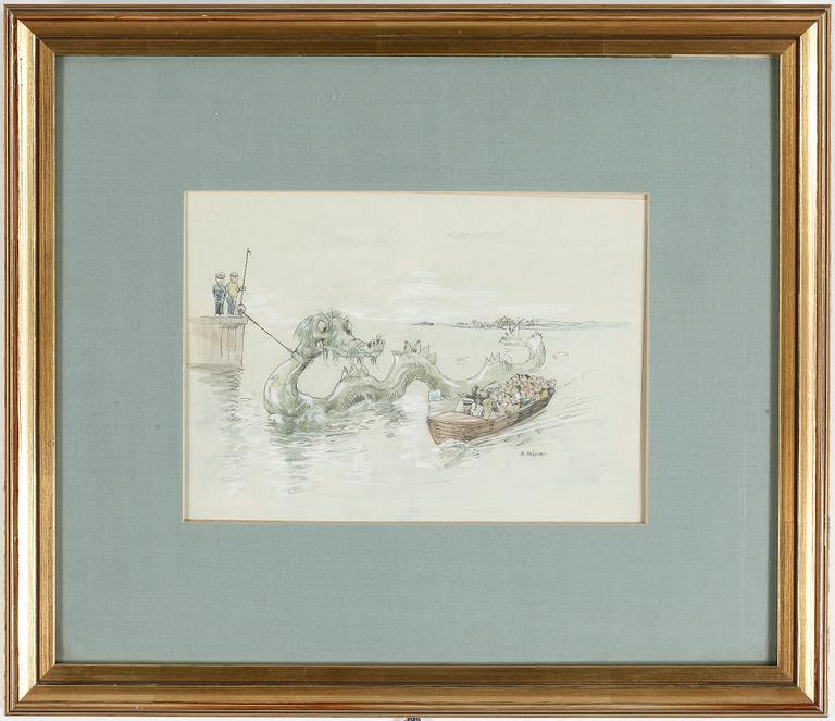 ROBERT HÖGFELDT, Akvarell, signerad.