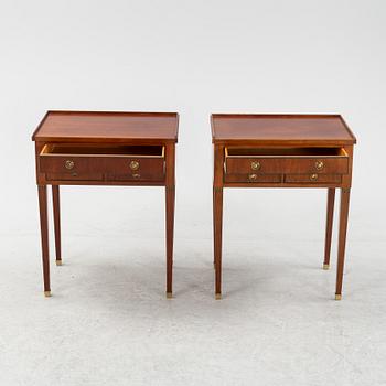 A pair of late Gustavian style mahogany  sidetables, mid 20th Century.