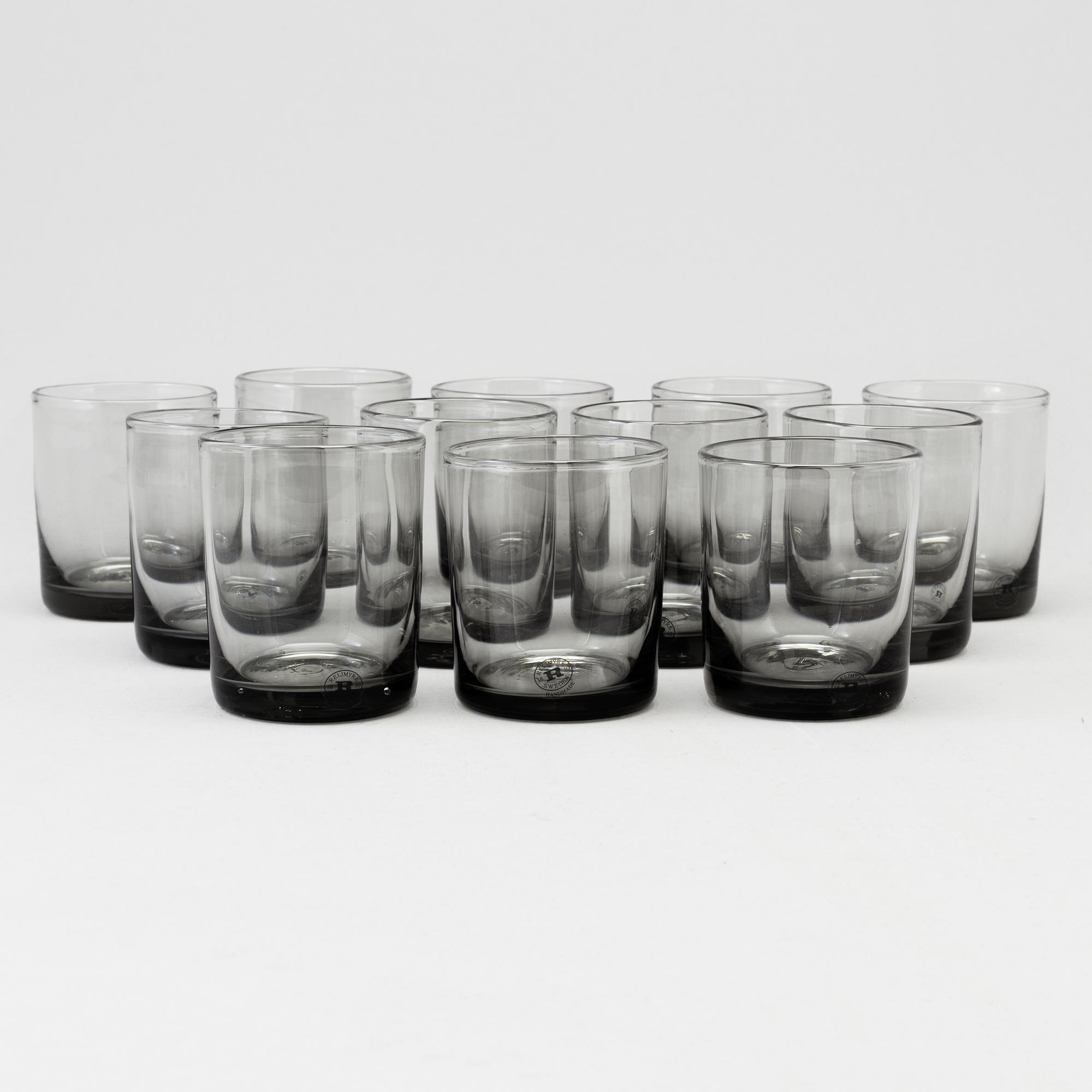 Twelve waterglasses model "Antik" Reijmyre Glasbruk.