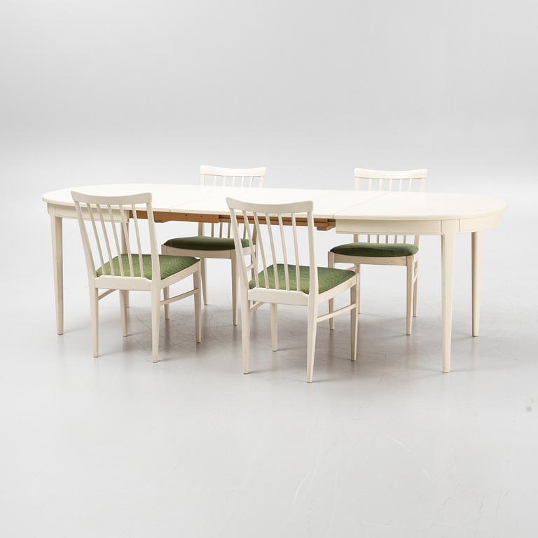 Carl Malmsten, a five piece dining group and a cabinet, modell 'Herrgården', Bodafors, Sweden, 1962.