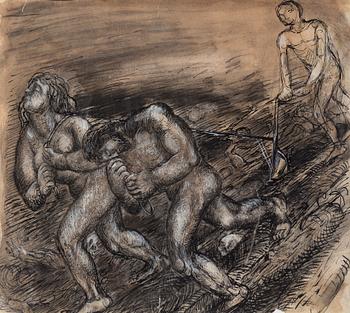 PETER WEISS, mixed media on paper and dated 1940.