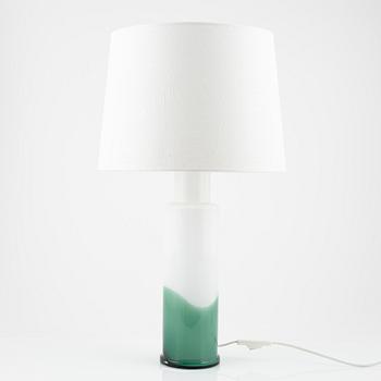 A green and white glass table light, Luxus, Vittsjö.