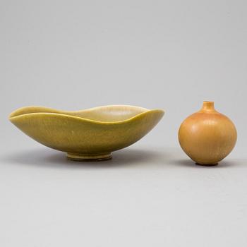 BERNDT FRIBERG, vas samt skål, stengods, Gustavsberg studio.