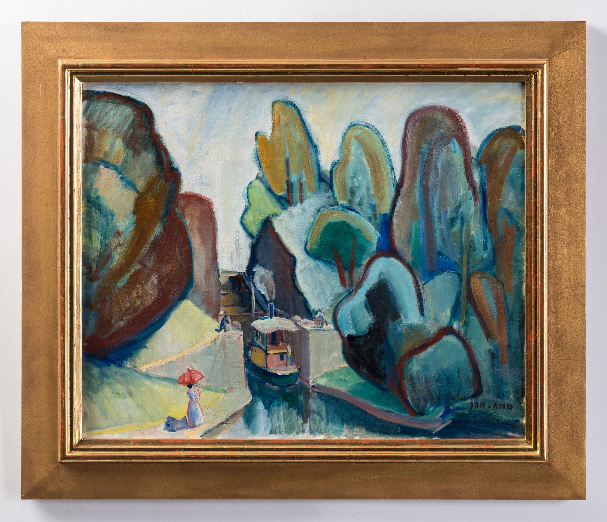 John Jon-And, "Gamla Slussen Trollhättan 1921" (The Old Lock Trollhättan [Canal] 1921).