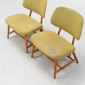 Alf Svensson, a pair of 'TeVe' easy chairs, Bra Bohag, Ljungs Industrier AB, Malmö, 1950's.