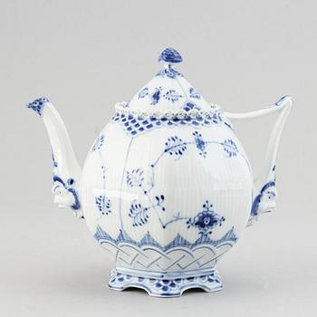 Royal Copenhagen,  a '1119' 'Musselmalet Full Lace' porcelain teapot, Denmark.