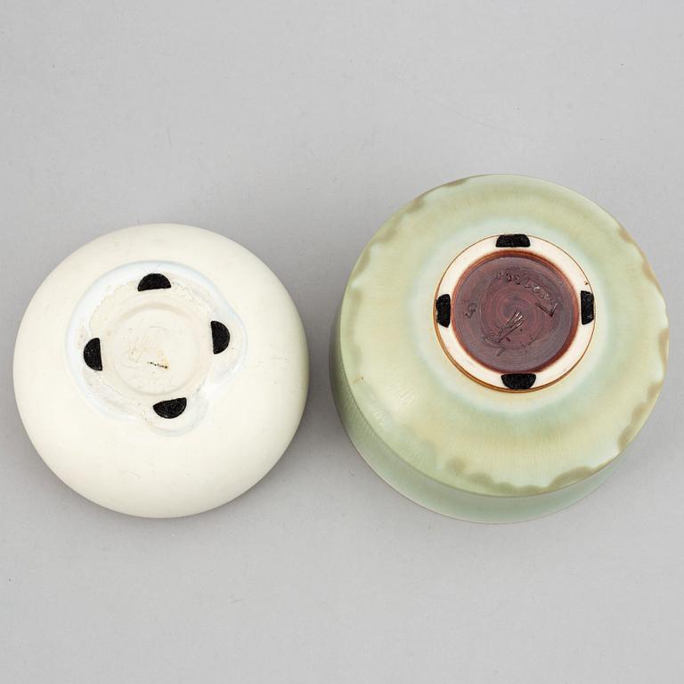 BERNDT FRIBERG, Two stoneware bowls, , Gustavsberg studio, Sweden 1960 and 1965.