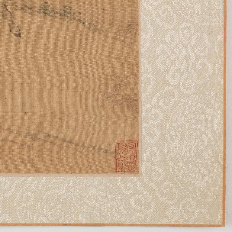 An album with 12 paintings by Qing dynasty artists, circa 1900. Attributed to Zhang Jian, Shou Ping, Yang Jin, after.