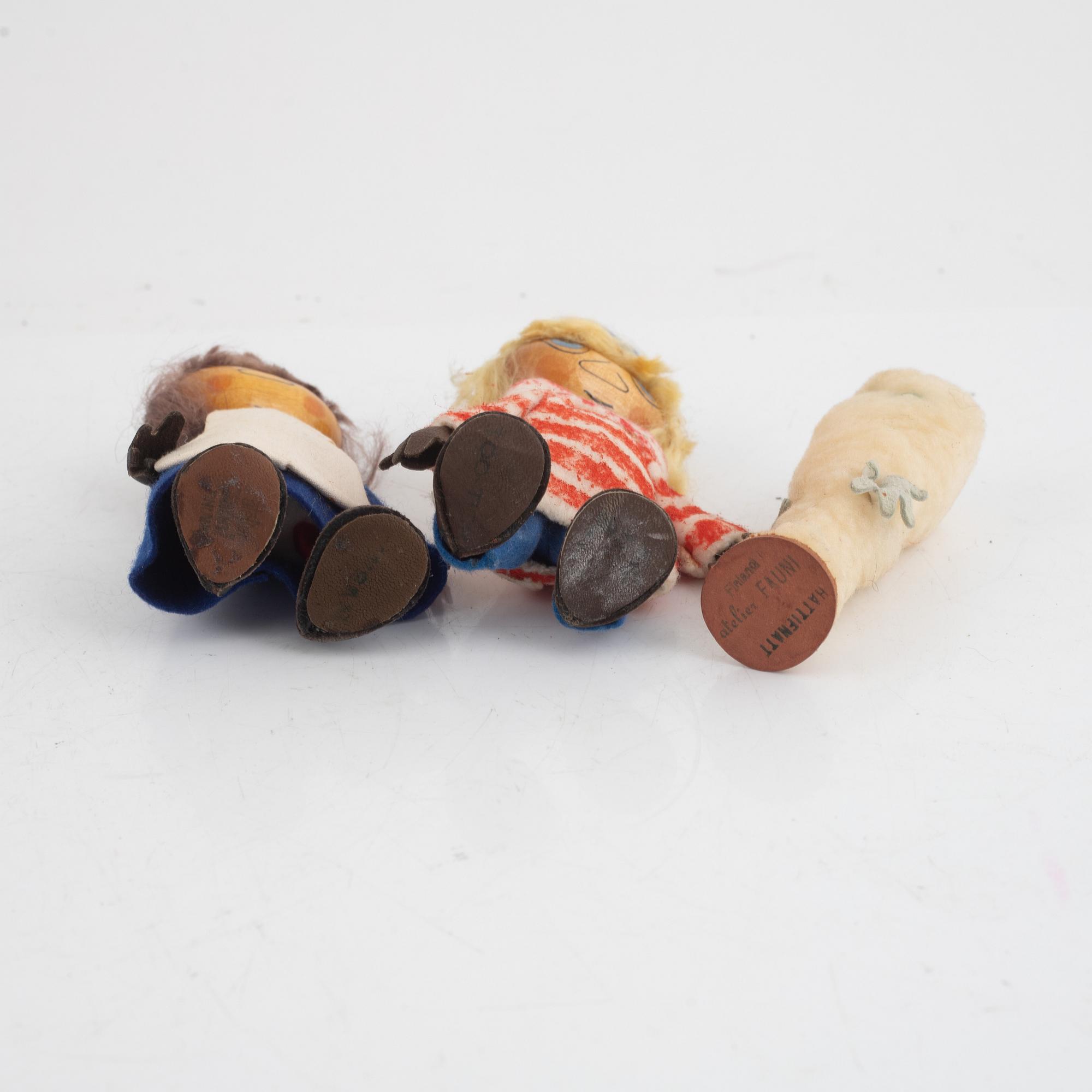 Atelier Fauni, Moomin figures, 3 pcs, Atelier Fauni, Finland, 1950s/60s.