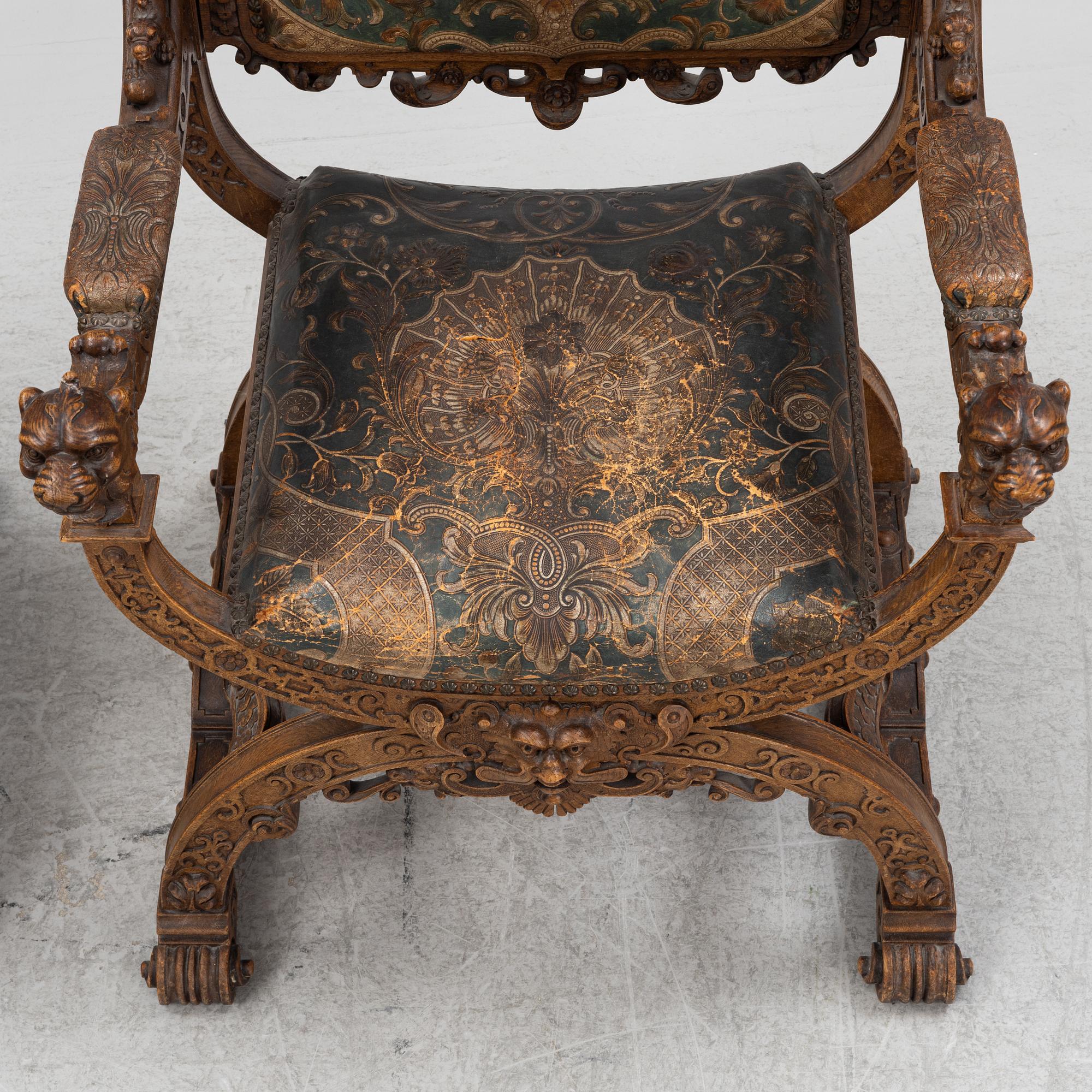 A pair of chairs, late 19th Century.