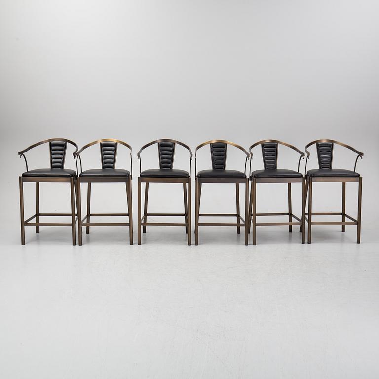 A set of six bar stools/chairs, Promemoria Furniture, Italy, 21 st century.