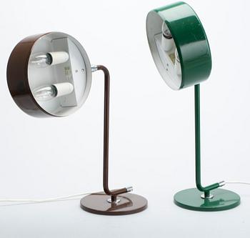 SKRIVBORDSLAMPOR, 2 st,"OS-lampan", Anders Pehrson, Ateljé Lyktan, Åhus, 1900-talets andra hälft.