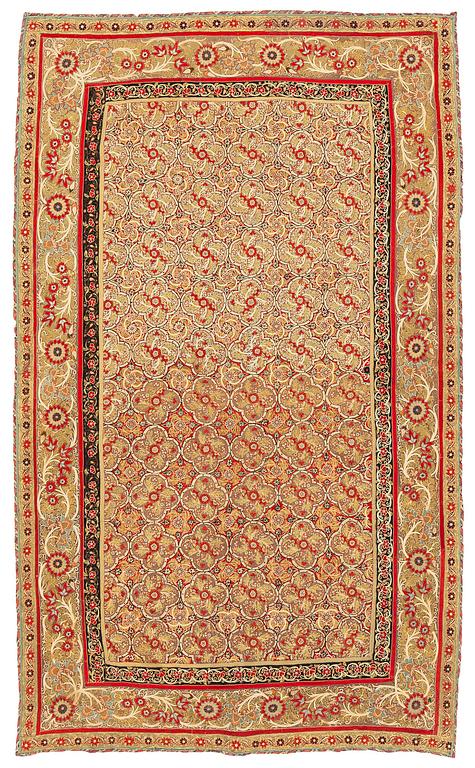 A Rasht embroidered textile, North Persia (Iran), around the year 1900, c. 216 x 127 cm.