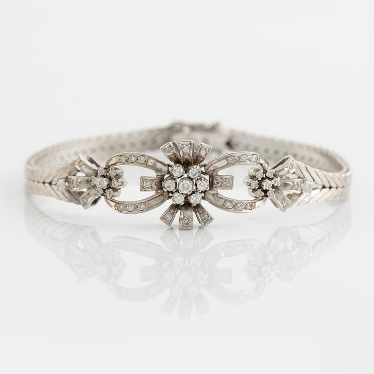 White gold and diamond bracelet.