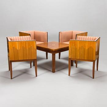 Eliel Saarinen, a late 20th-century 5-piece 'Saarinen house' furniture suite, Adelta oy, Finland.