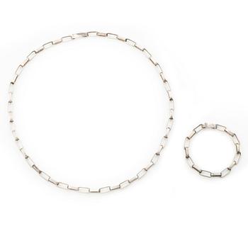 Sven-Erik Högberg, collier / collier och armband, silver, Göteborg, 1974.