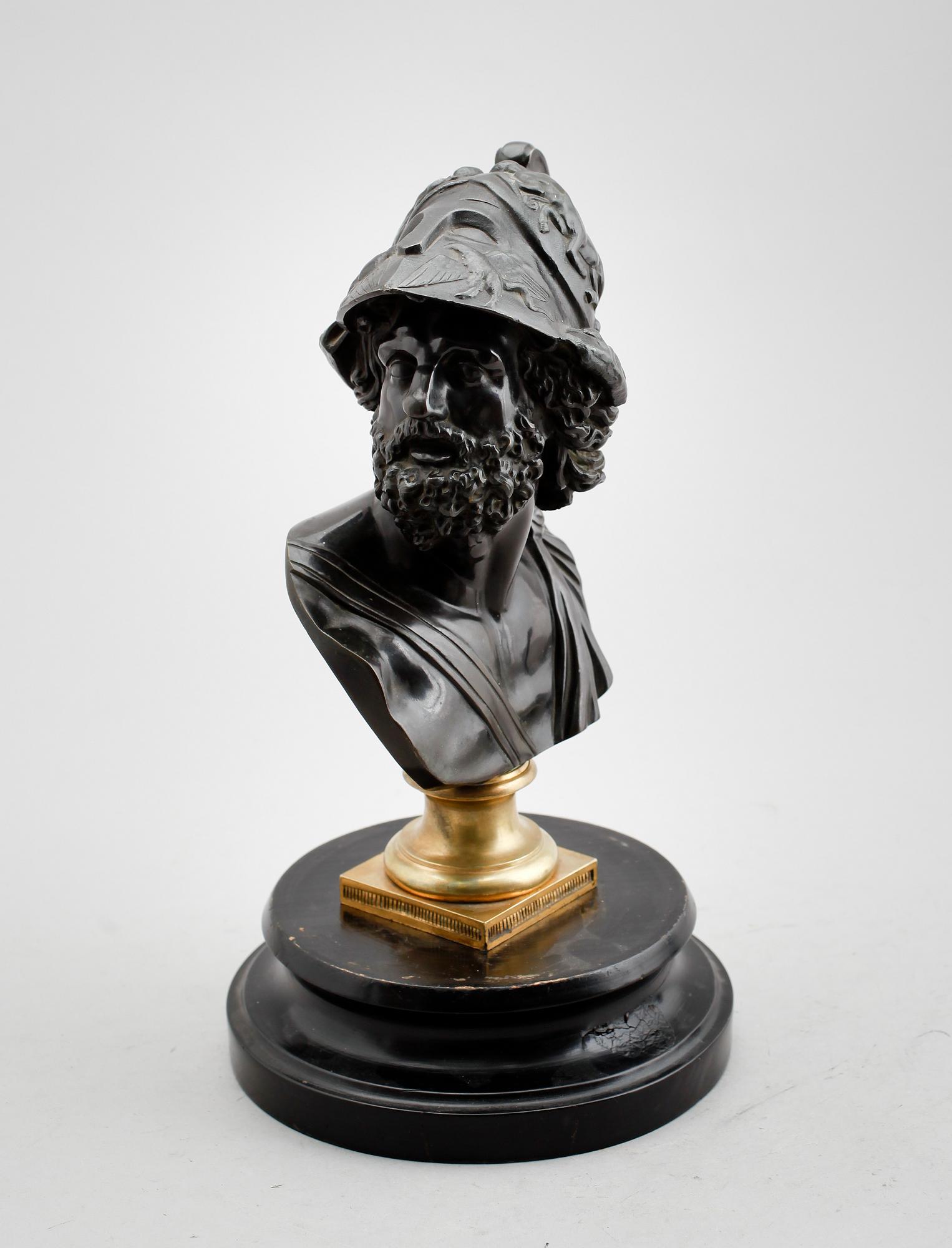 SKULPTUR, brons, "Ajax", sent 1800-tal.