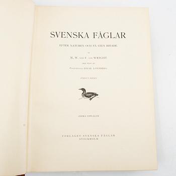 Bröderna von Wright, bokverk, 3 band, "Svenska fåglar", A. Börtzells tryckeri AB, Stockholm, 1924-1929.