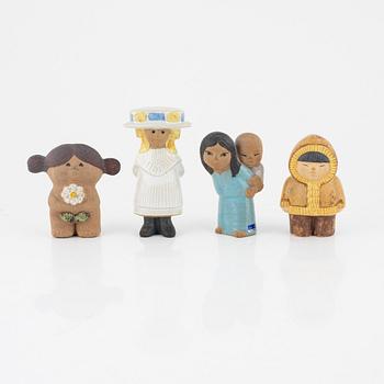 Lisa Larson, figuriner, 8 st, bl.a. ur serien "All världens barn", Gustavsberg.