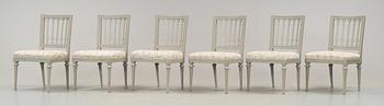 Six late Gustavian chairs by E Ståhl.