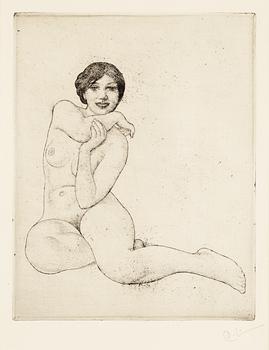 150. Carl Larsson, "A girl crouching".