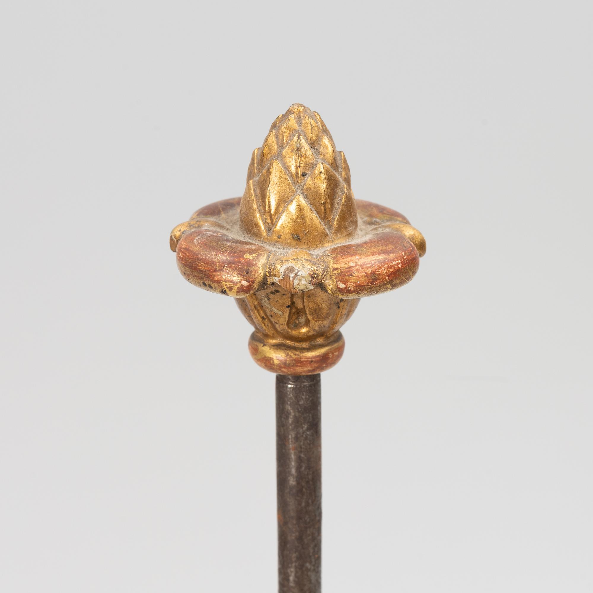 Brasskärm med fotpall, omkring 1900.