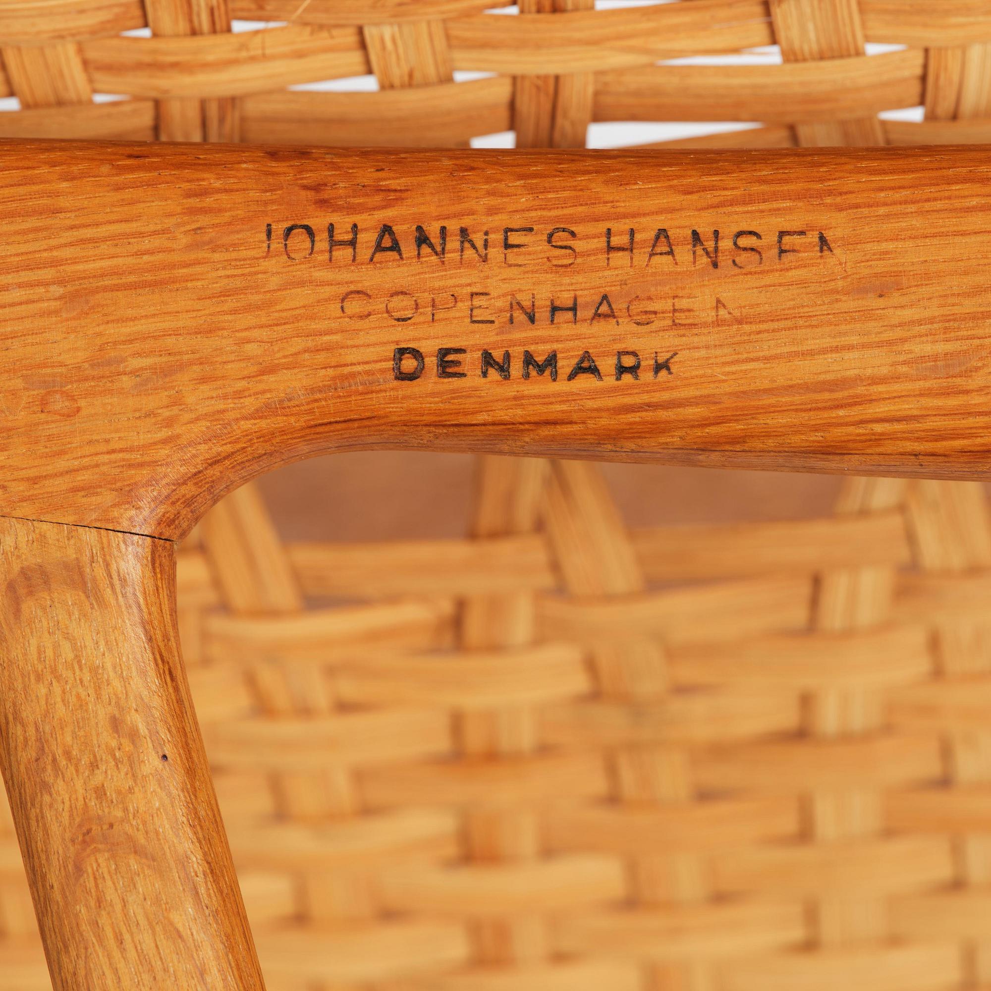 Hans J. Wegner, a foldable easy chair model 512, Johannes Hansen, Copenhagen, 1950s-60s.