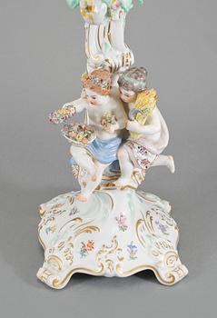 KANDELABER, porslin, Meissen, 1900-tal.