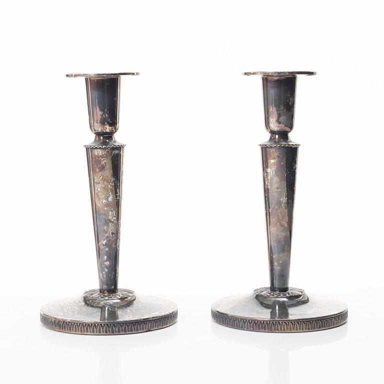 Three pairs of silver candlesticks, Ceson and CG Hallberg, second half of the 20th century.