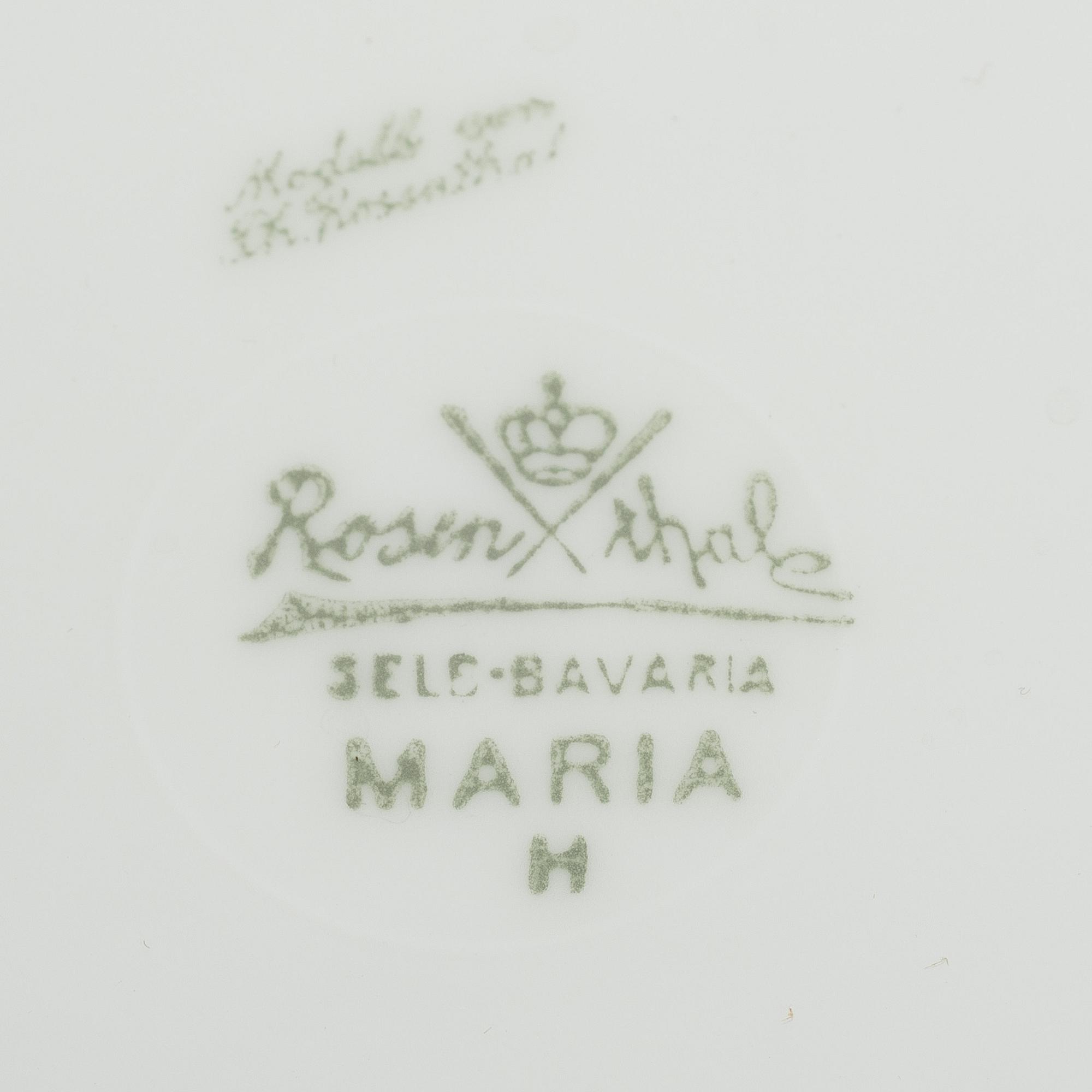 RUOKA-ASTIASTO, 93 osaa, posliinia, Rosenthal Classic ja Rosenthal Selb-Bavaria Maria.