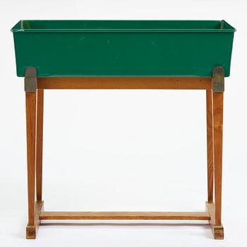Josef Frank, a rare flower table with green lacquered box model "B 2084", Firma Svenskt Tenn, Sweden, 1950-60s.