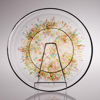 A late 20th century glass dish.