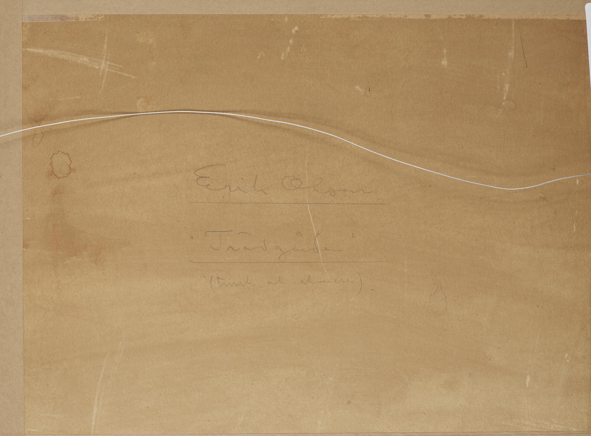 ERIK OLSON. Tusch och akvarell. Signerad Erik Olson och daterad 1932.