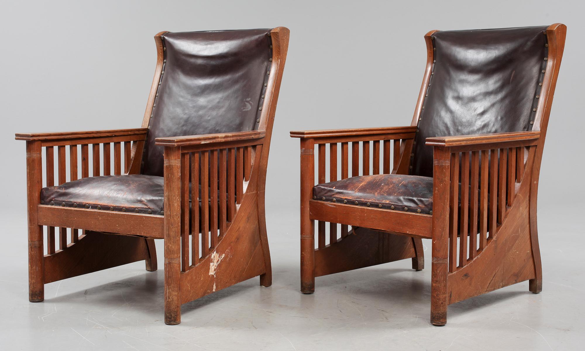 FÅTÖLJER, ett par, jugend, 1900-talets första hälft.